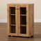 Baxton Studio Mason Modern and Contemporary Oak Brown Finished Wood 2-Door Storage Cabinet with Glass Doors 189-11976-ZORO - alternate 3